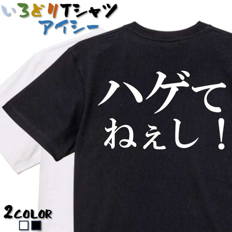 明朝体ハゲ系半袖Tシャツ【ハゲてねぇし！(横)(明朝体)】おもしろTシャツ　ネタTシャツ