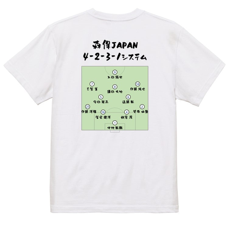 サッカー系半袖Tシャツ【森保JAPAN4-2-3-1システム】おもしろTシャツ　ネタTシャツ