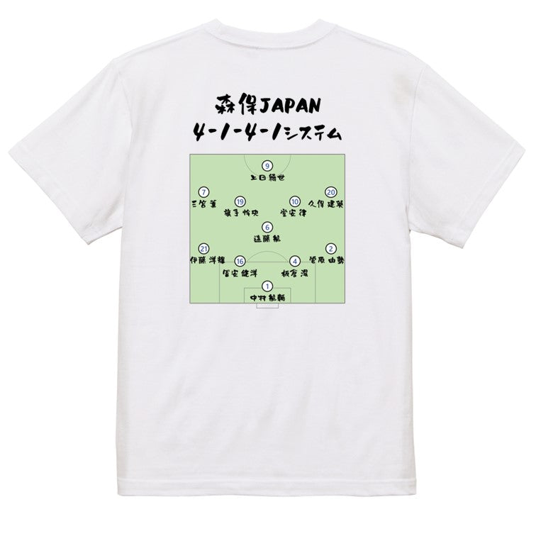 サッカー系半袖Tシャツ【森保JAPAN4-1-4-1システム】おもしろTシャツ　ネタTシャツ