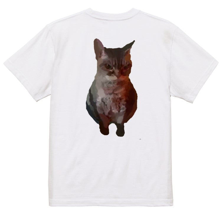 猫ミーム半袖Tシャツ【怪しむ猫】おもしろTシャツ　ネタTシャツ