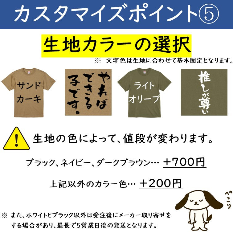 オリジナル文字Tシャツ オーダーメイド 文字入れ 名入れ