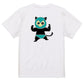 猫好きのための猫イラスト半袖Tシャツ【プロレス猫】おもしろTシャツ　ネタTシャツ