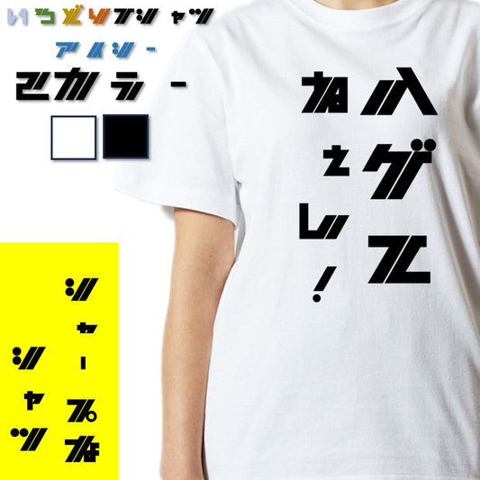 シャープなハゲ系半袖Tシャツ【ハゲてねぇし！(シャープ文字)】おもしろTシャツ　ネタTシャツ