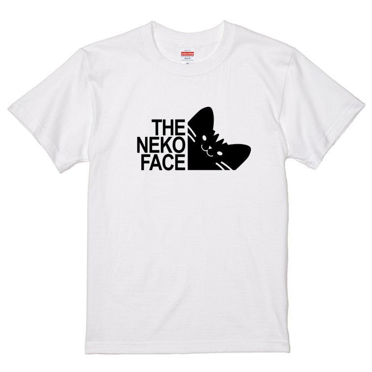 イラスト系半袖Tシャツ【THE NEKO FACE Tシャツ】おもしろTシャツ　ネタTシャツ