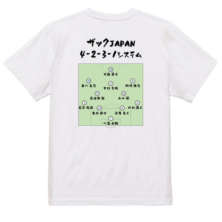 サッカー系半袖Tシャツ【ザックJAPAN4-2-3-1システム】おもしろTシャツ　ネタTシャツ