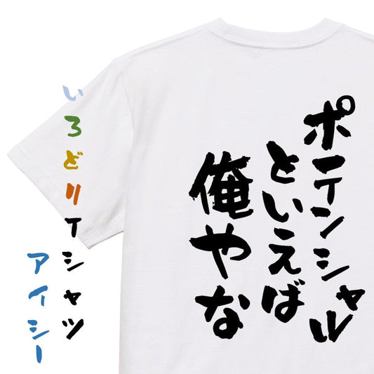 ポジティブ系半袖Tシャツ【ポテンシャルといえば俺やな】おもしろTシャツ　ネタTシャツ