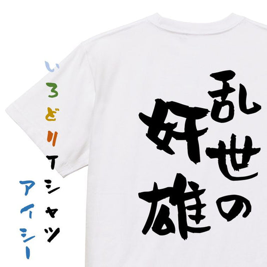 歴史系半袖Tシャツ【乱世の奸雄】おもしろTシャツ　ネタTシャツ