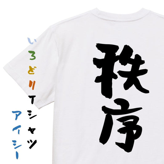 ポジティブ系半袖Tシャツ【秩序】おもしろTシャツ　ネタTシャツ